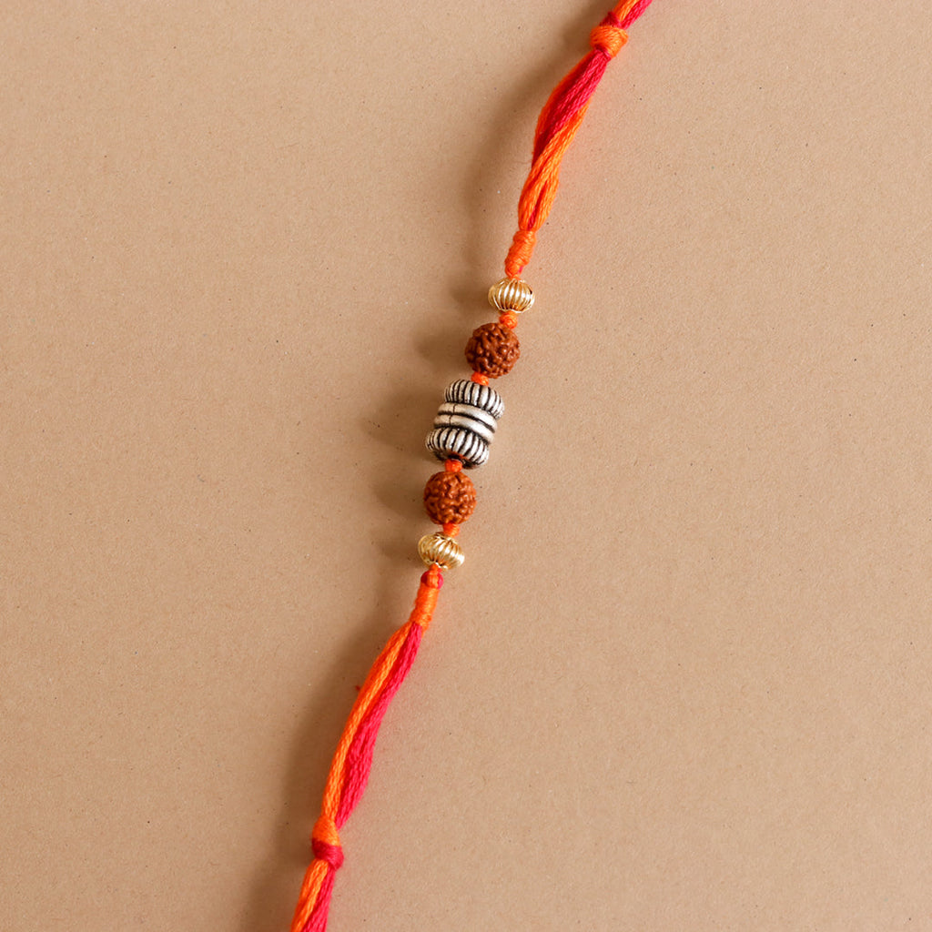 Rudraksh Silver Beads Rakhi