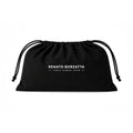 RB1088D | Half-Moon Pencil Case/Clutch Bag Made in Italy in Genuine Dollar Grain Leather. Color: Blue