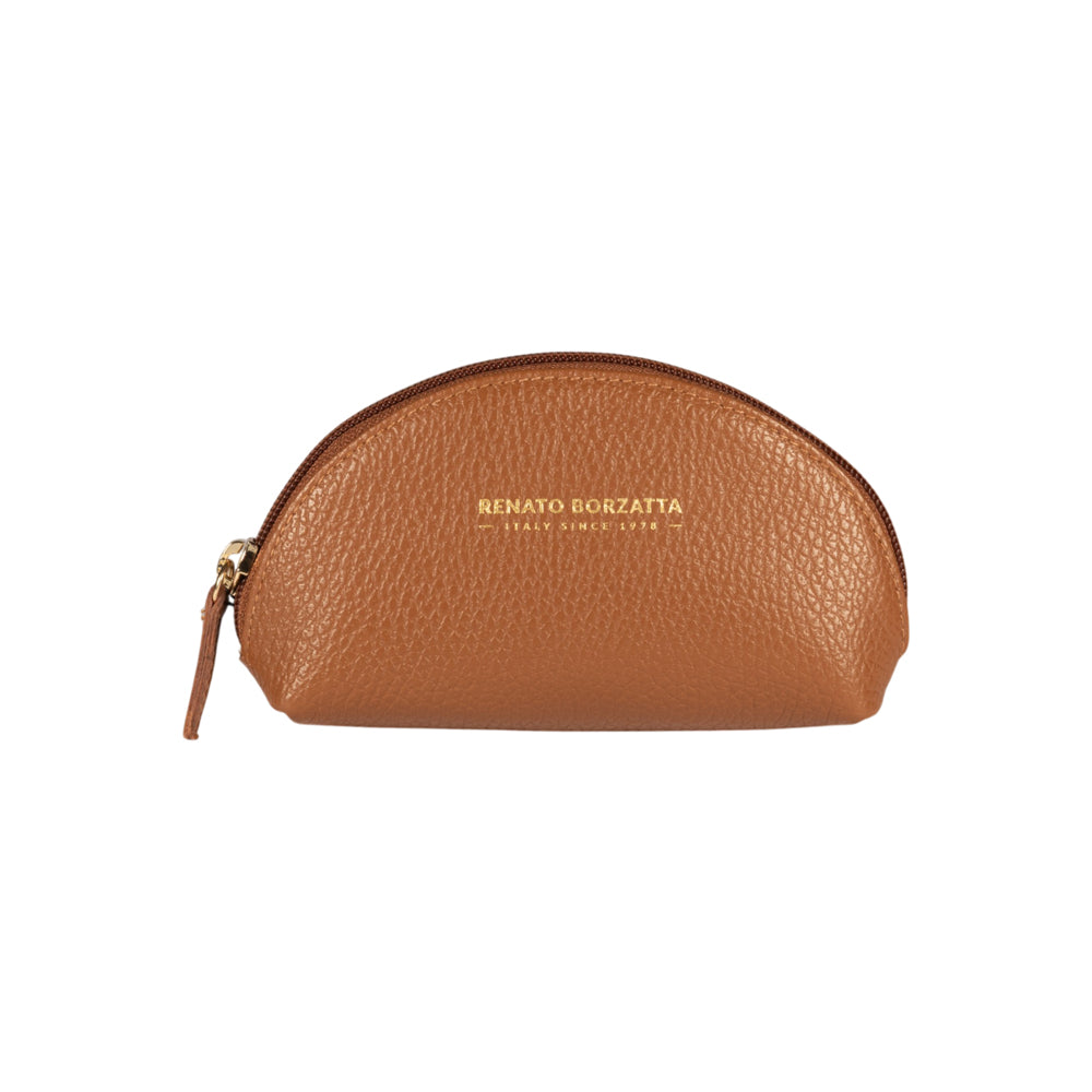 RB1089S | Pochette a Mezzaluna Made in Italy in Vera Pelle grana Dollaro. Colore Cognac - Accessorio at Dealshubindia