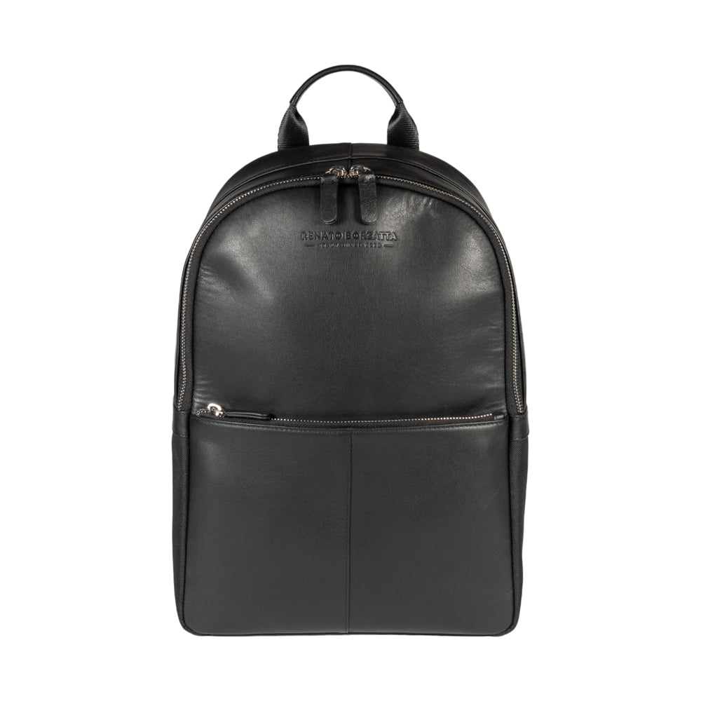 RB2001A | Netbook/Tablet Carrier Backpack in Nylon/Vera Leather, with light grain. Zipper closure and adjustable shoulder straps - Black color - Dimensions: 27 x 38 x 14 cm. Packaging: Non-Woven Fabric Bag - Bag at Dealshubindia