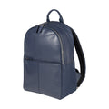 RB2001D | Netbook/Tablet Carrier Backpack in Nylon/Vera Leather, with light grain. Zipper closure and adjustable shoulder straps - Blue color - Dimensions: 27 x 38 x 14 cm. Packaging: Non-Woven Fabric Bag-0