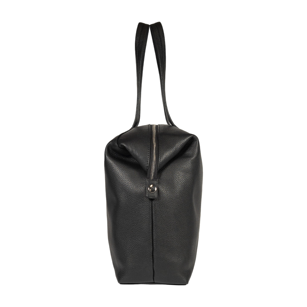 RB2004A | Shopping Bag Convertible to Trunk made of genuine full grain leather, dollar/light grain. Double handle. Black color. Dimensions: 43 x 36 x 14 cm. Packaging: Non-Woven Fabric Bag. - Bag at Dealshubindia