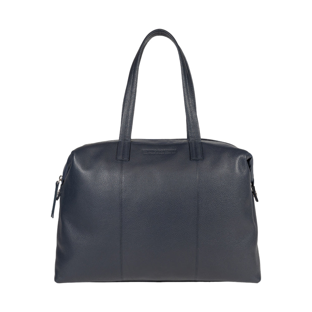 RB2004D | Shopping Bag Convertible to Trunk made of genuine full grain leather, dollar/light grain. Double handles. Blue color. Dimensions: 43 x 36 x 14 cm. Packaging: Non-Woven Fabric Bag. - Bag at Dealshubindia
