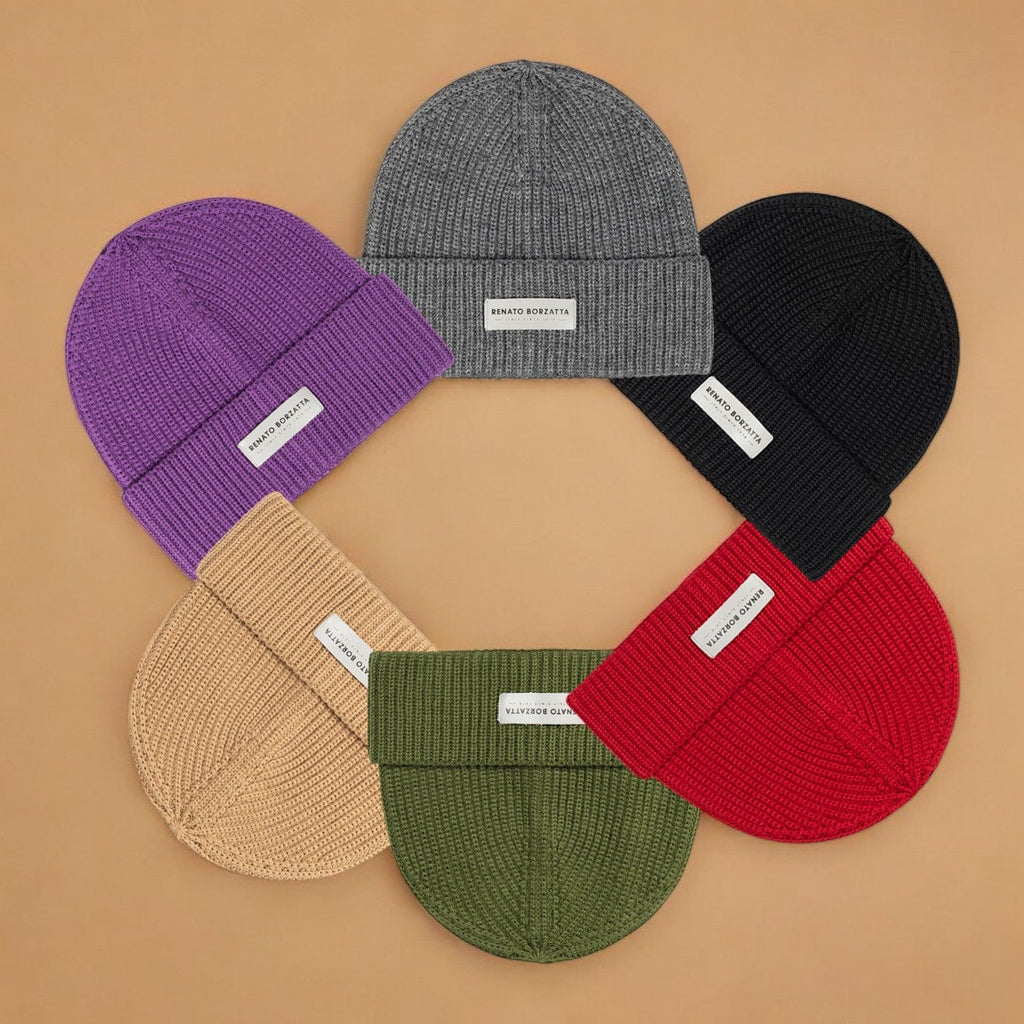 RB5003Y | CERVINO Mixed Wool Knit Cap Made in Italy. Color Purple - One Size - Caps and Scarves at Dealshubindia