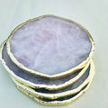 Rose Quartz Hand Rounded Coasters – Set of 4