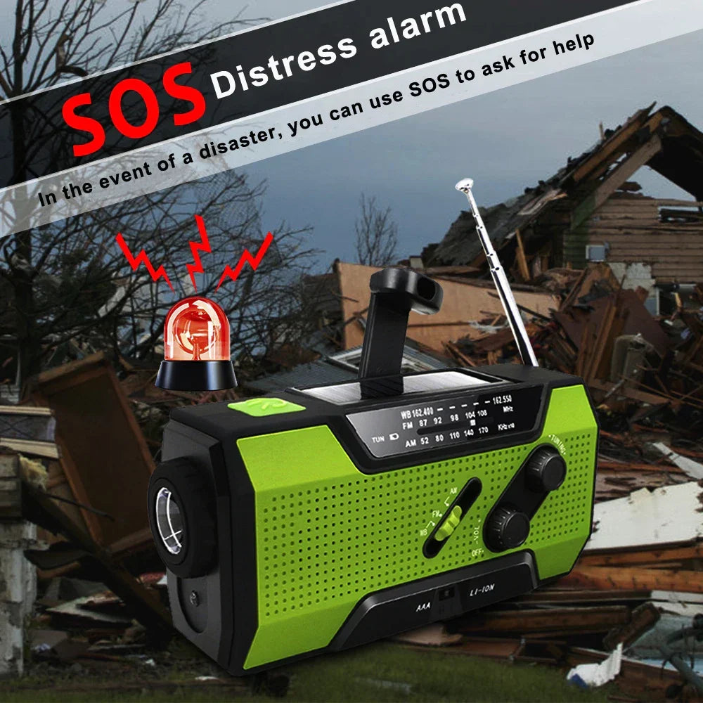 Emergency Radio with Power Bank Green-3