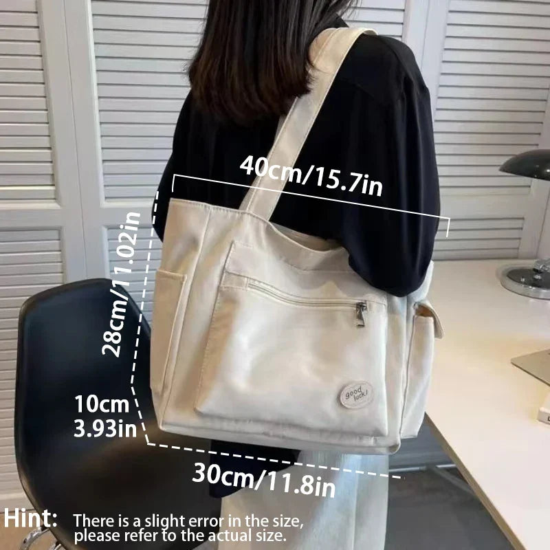 Womens Canvas Tote Bag Large Casual Shoulder Bag-4