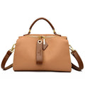 Crossbody Tote Bag Solid PU Leather Shoulder Women (Khaki) - Apparel & Accessories > Handbags, Wallet's & Cases > Handbags > Cross Body Bags at Dealshubindia