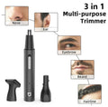 3-in-1 Electric Nose Ear Hair Trimmer Painless Rechargeable Clipper Black