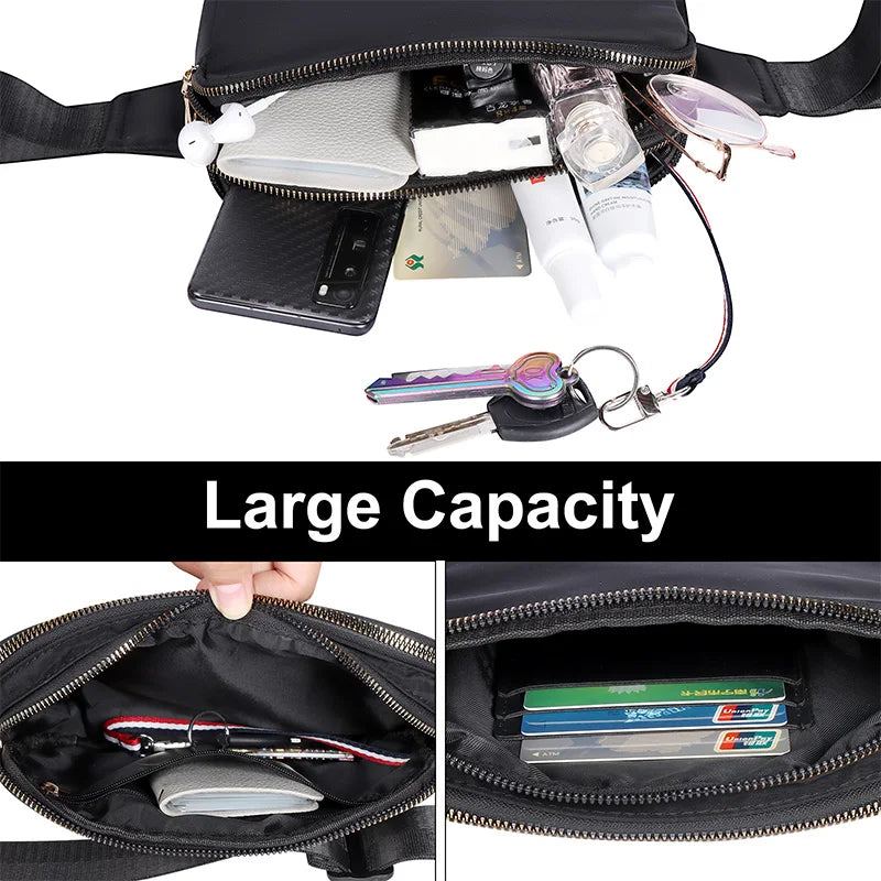 Women Waist Bag Waterproof Crossbody Chest Fanny Pack (Black) - Luggage & Bags > Fanny Packs at Dealshubindia
