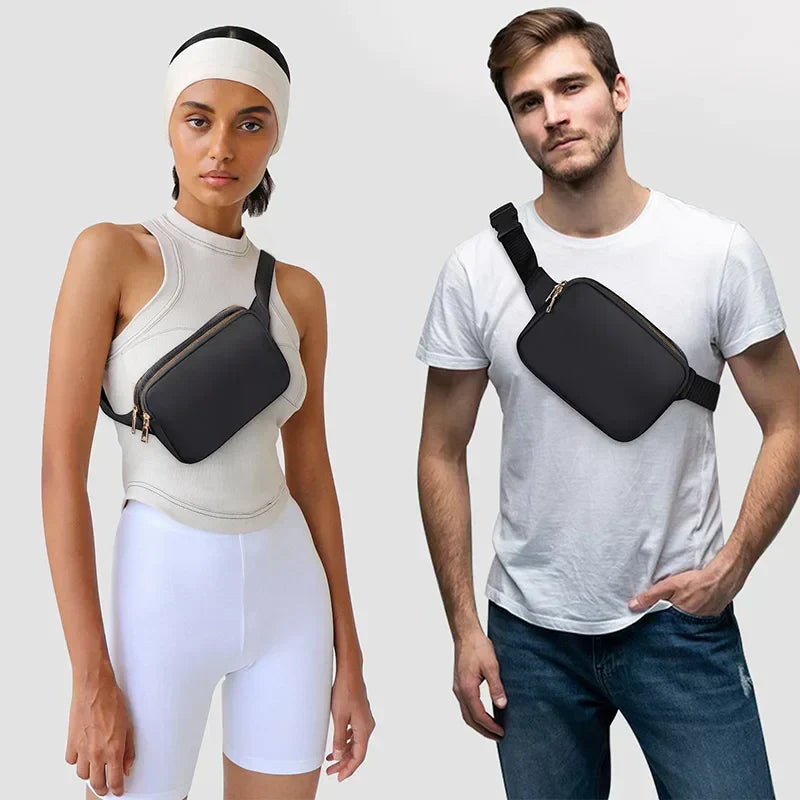 Women Waist Bag Waterproof Crossbody Chest Fanny Pack (Black) - Luggage & Bags > Fanny Packs at Dealshubindia