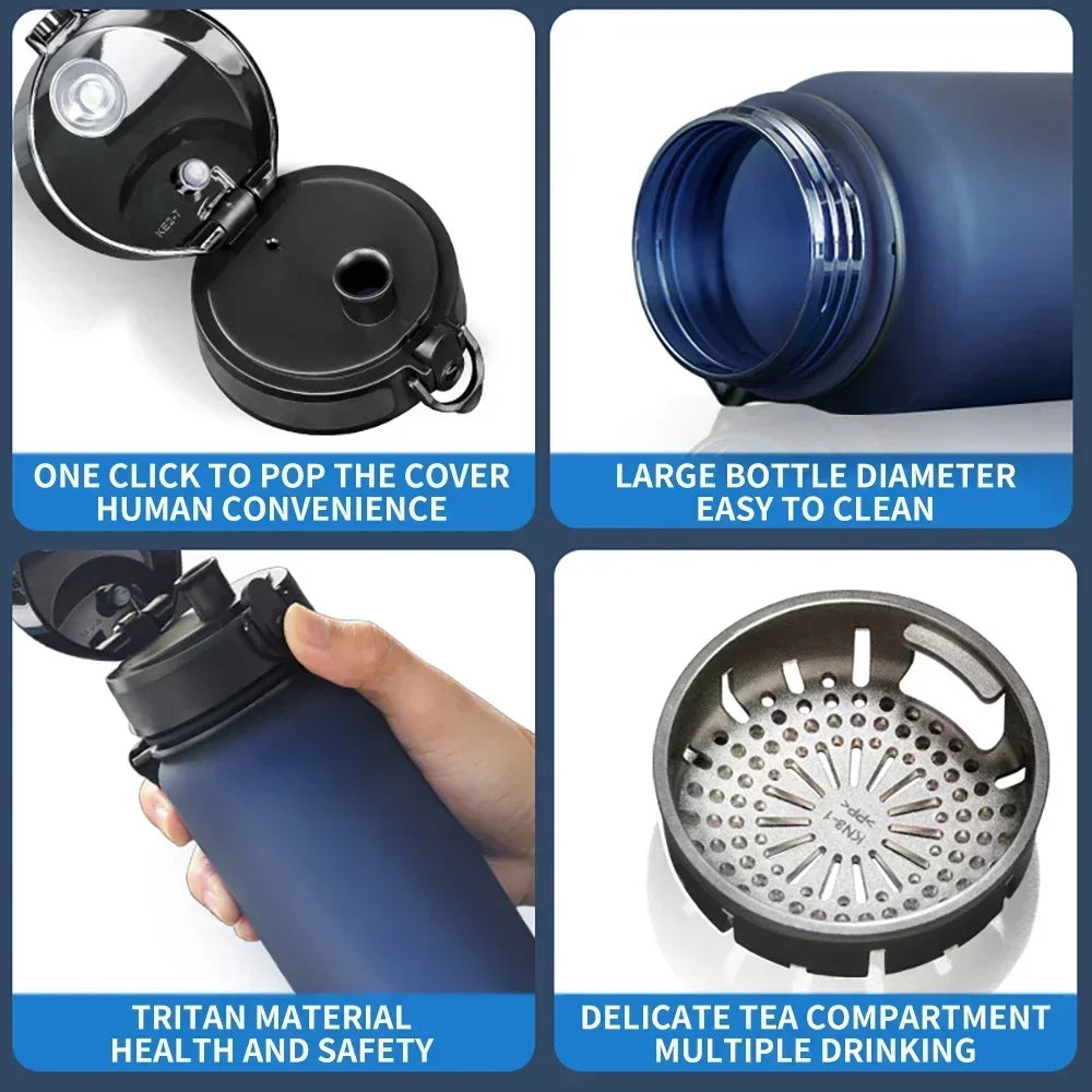 500ml Leakproof Sports Water Bottle Blue