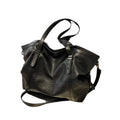 Leather Womens Tote Shoulder Crossbody Bag (Black) - Apparel & Accessories > Handbags, Wallet's & Cases > Handbags > Shopper Bags at Dealshubindia