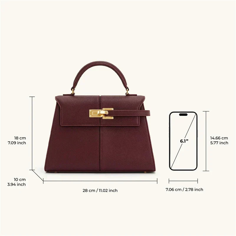 Womens Handbag Crossbody Bag (Wine Red)-4