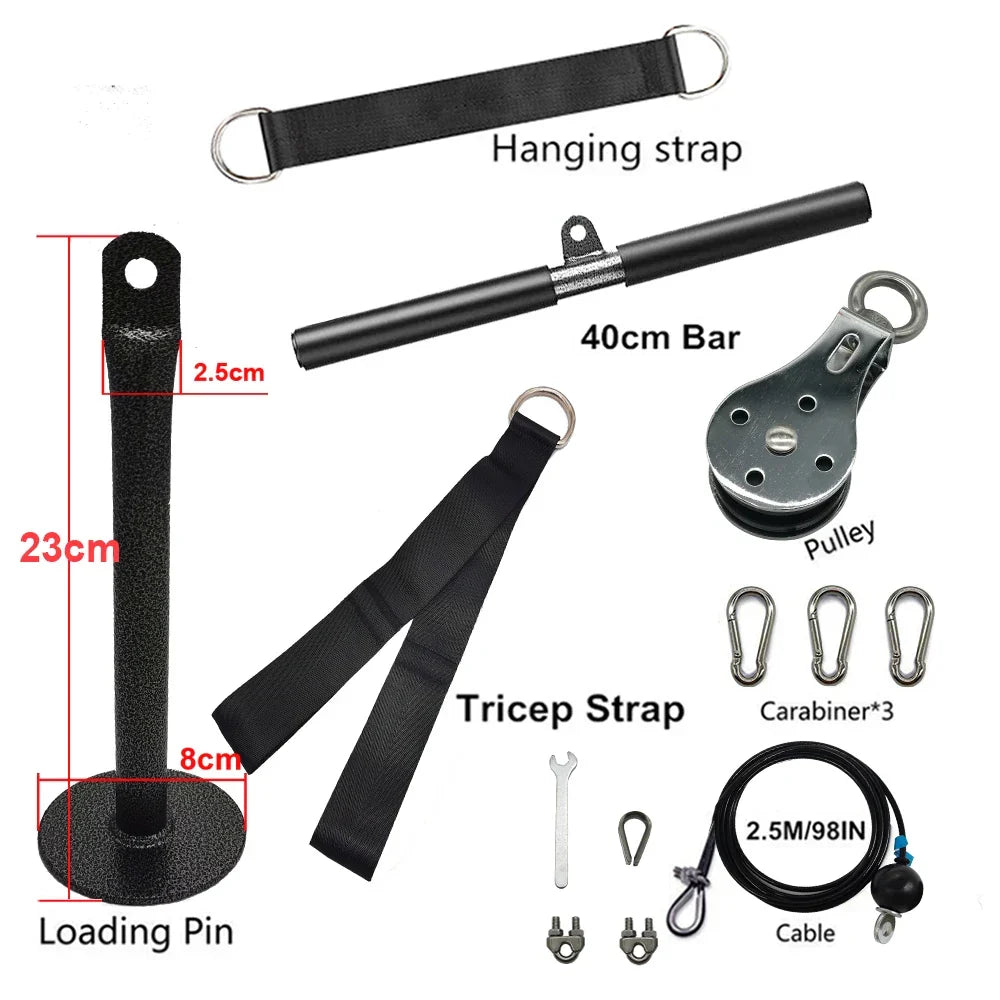 Fitness Pulley Cable Machine System Black - Fitness at Dealshubindia
