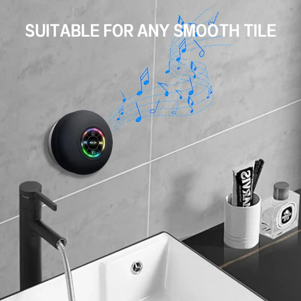 Bluetooth Mini Speaker with LED Lights Black - Speakers at Dealshubindia