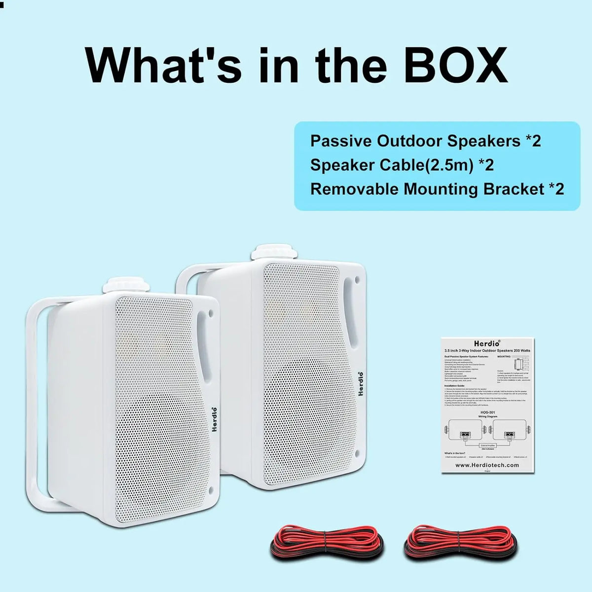 2PCS Passive Wall-Mount Speakers White - Speakers at Dealshubindia