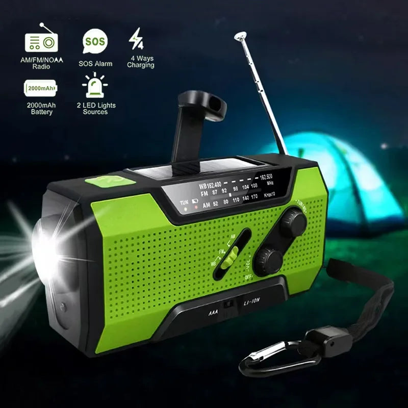 Emergency Radio with Power Bank Green-1