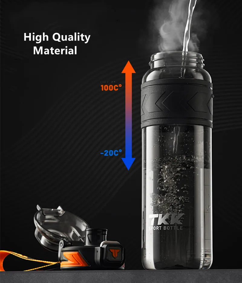 1000ML Tritan Water Bottle with Straw Black