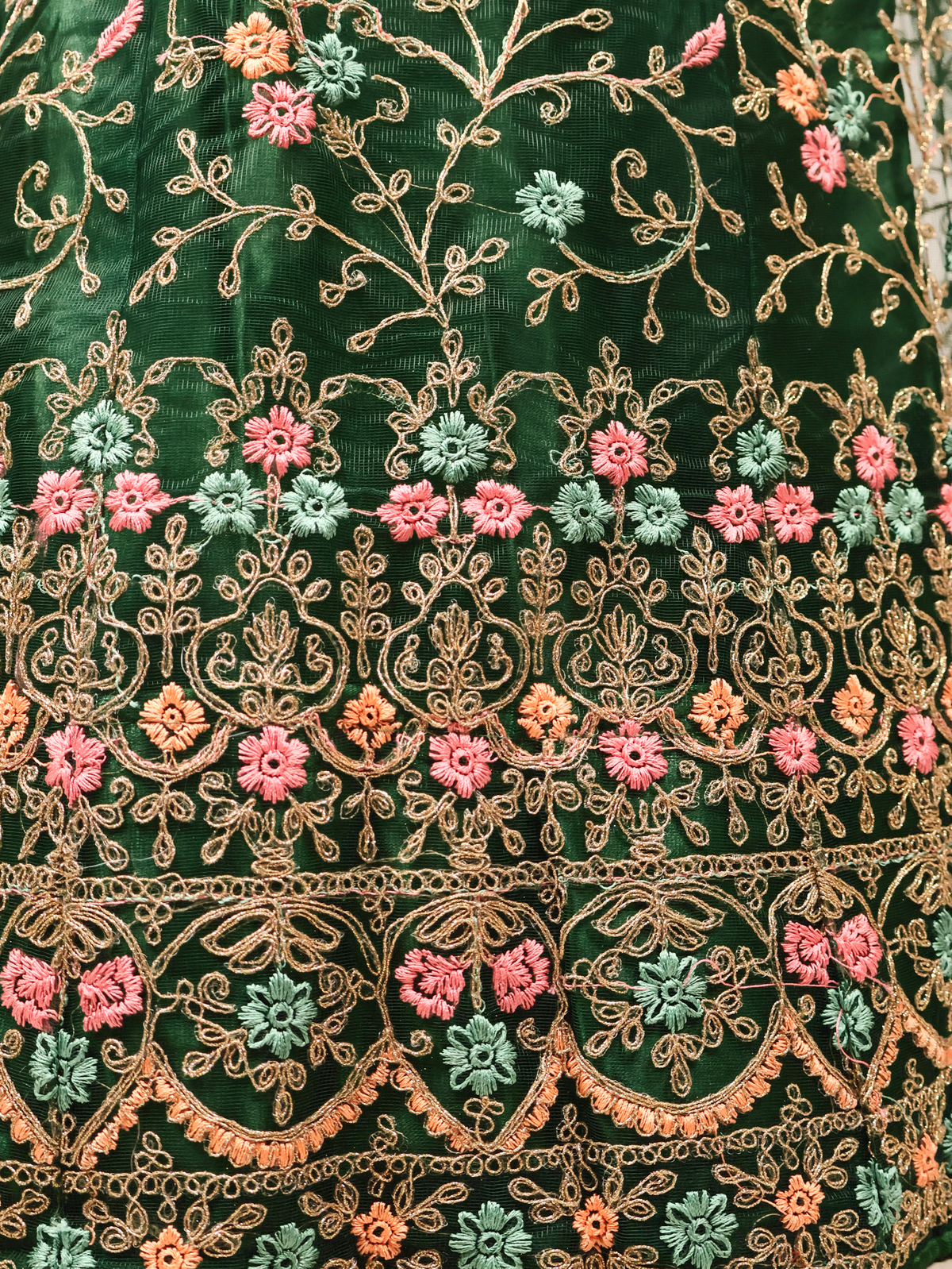 Semi-Stitched Lehenga with Embroidery & Zari Thread Work by Shreekama