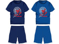 Spiderman cotton summer ensemble - t-shirt and shorts set - medium blue - 128