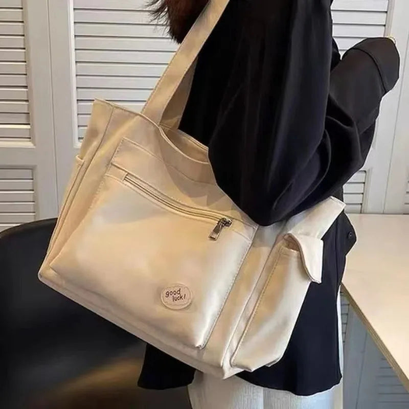 Womens Canvas Tote Bag Large Casual Shoulder Bag-2