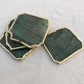 Sage Green Aventurine Natural Edge Coasters – Set of 4