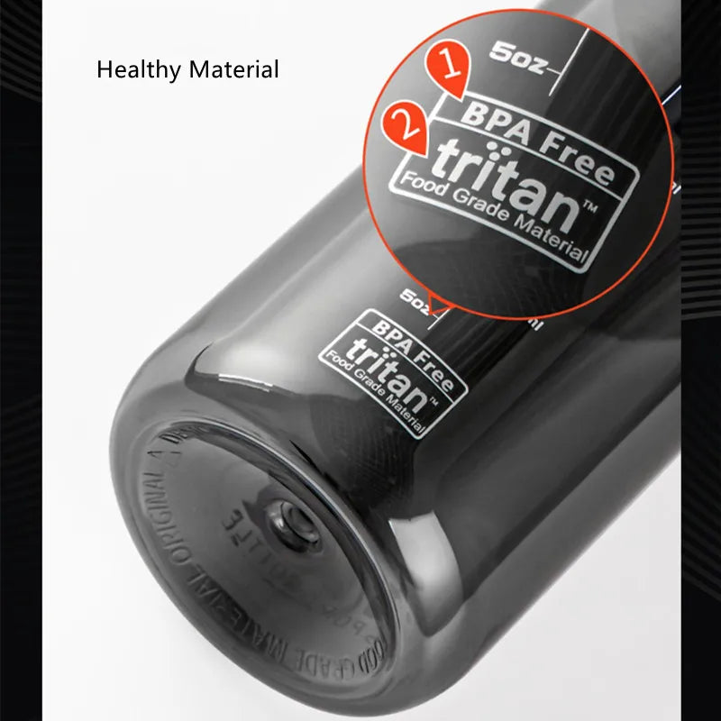 1000ML Tritan Water Bottle with Straw Black