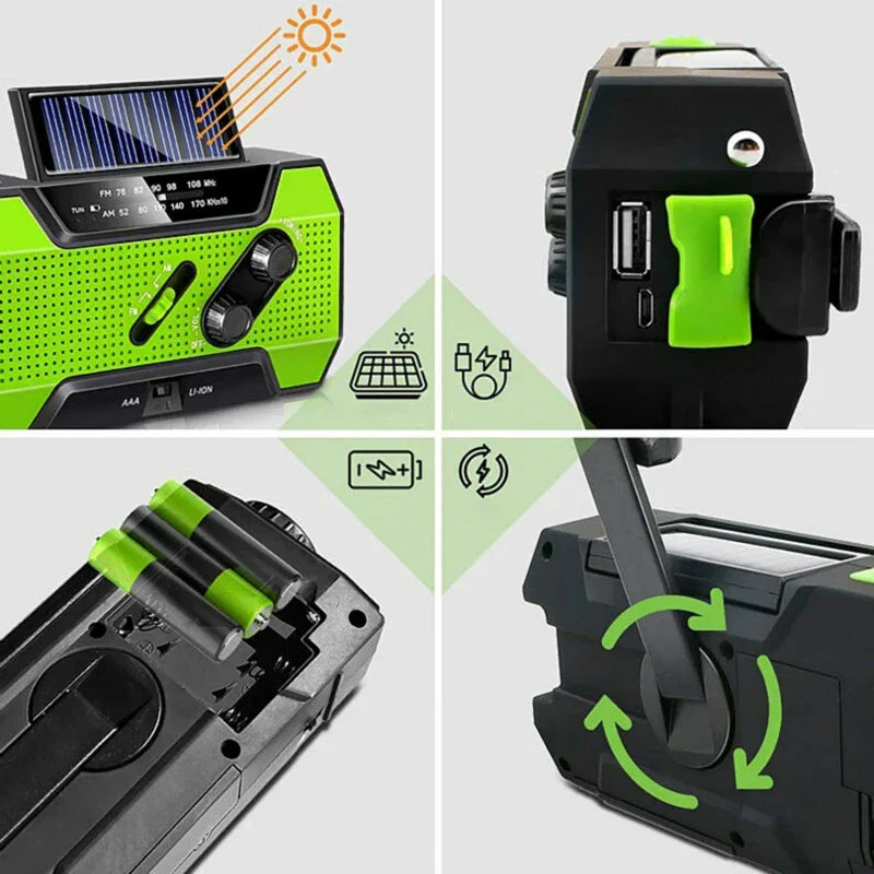Emergency Radio with Power Bank Green-4