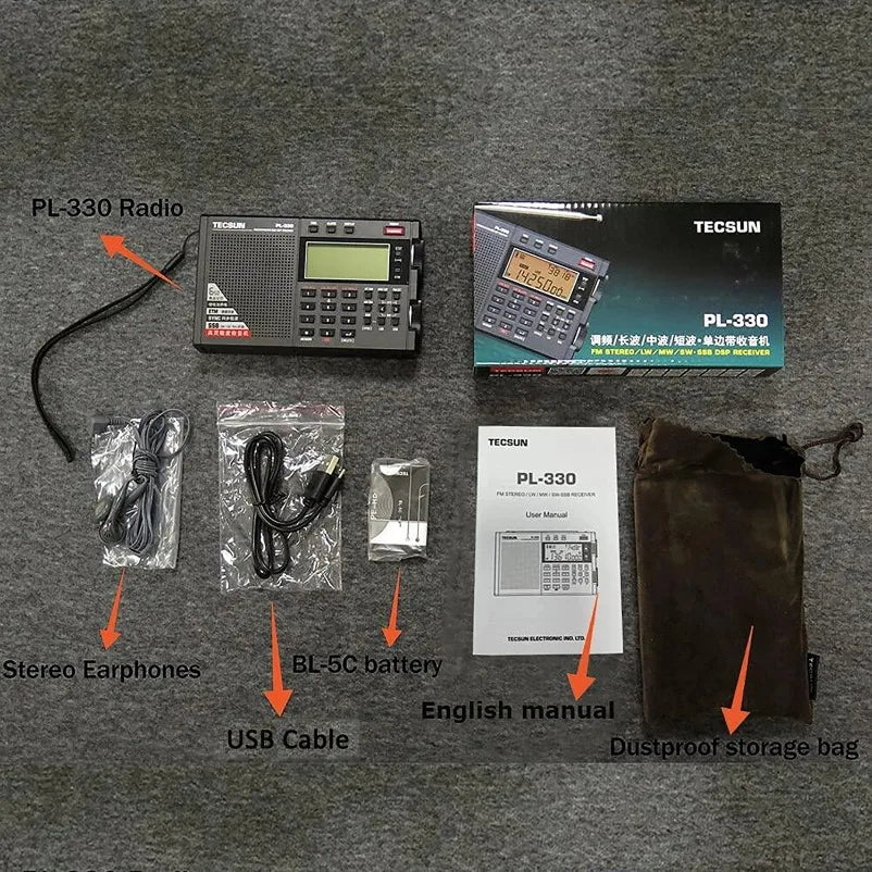 Portable Radio Receiver with SSB Black - Radios at Dealshubindia