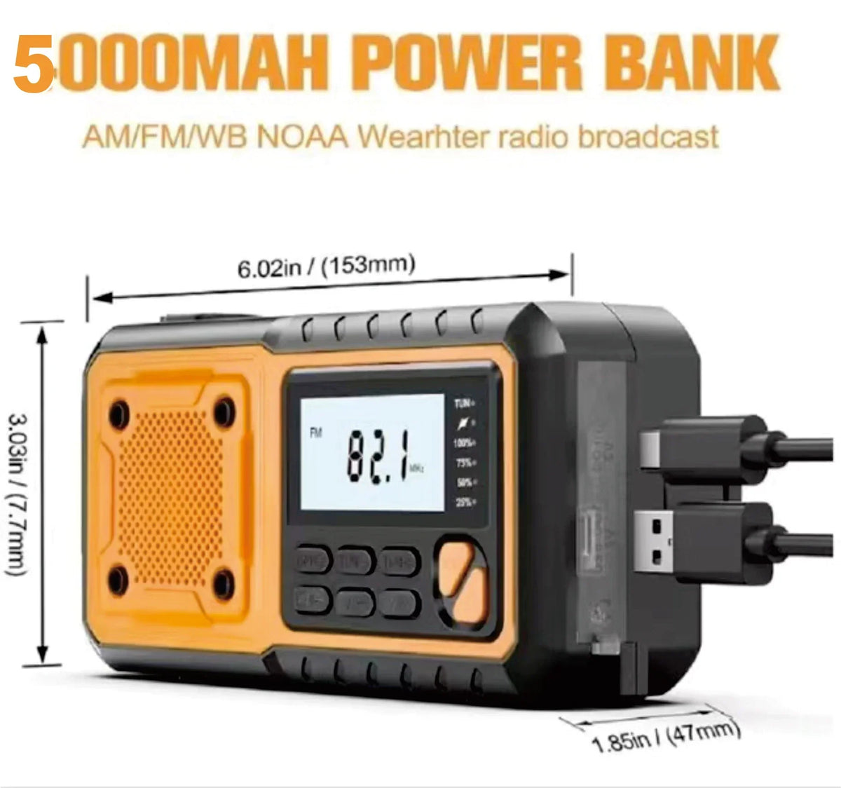 Emergency Hand Crank Solar Radio Yellow - Radios at Dealshubindia