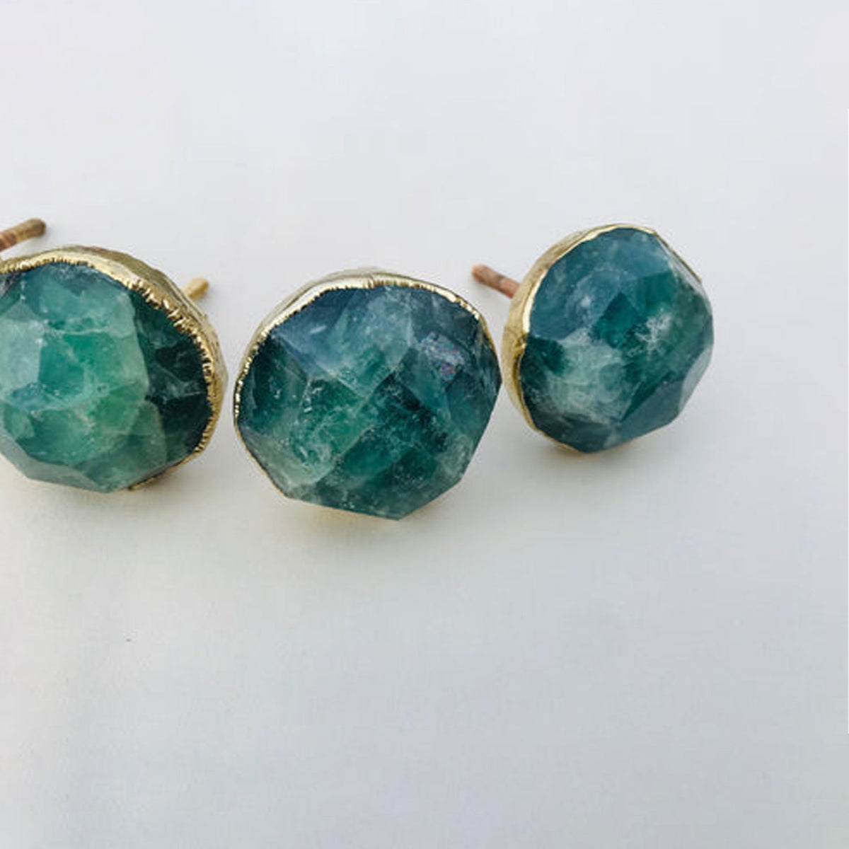 Faceted Green Fluorite Cabinet Knobs