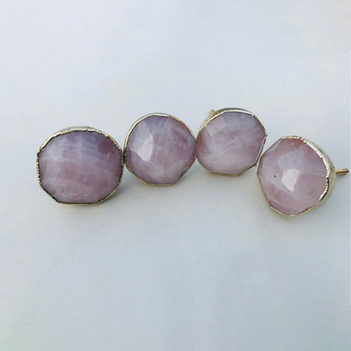 Large Faceted Rose Quartz/Gemstone/Agate Classic Vintage Finish Cabinet Drawer Pull Wardrobe Dresser Interior Decorative Handle