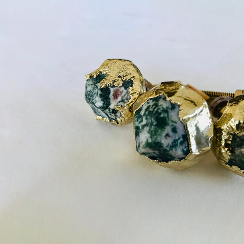 Moss Agate Nugget Cabinet Knobs