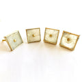 Square White Agate Classic Vintage Finish Cabinet Drawer Pull Dresser Handle Knobs