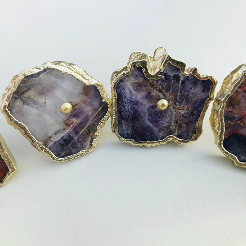 Amethyst Slice Cabinet Knobs