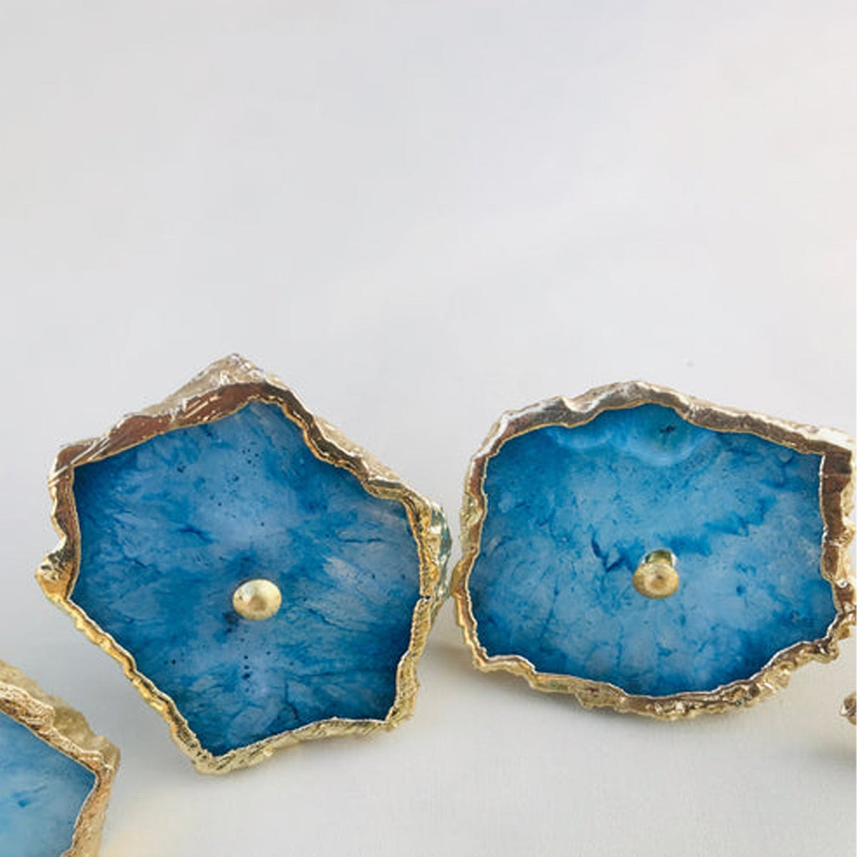 Blue Agate Slice Cabinet Knobs
