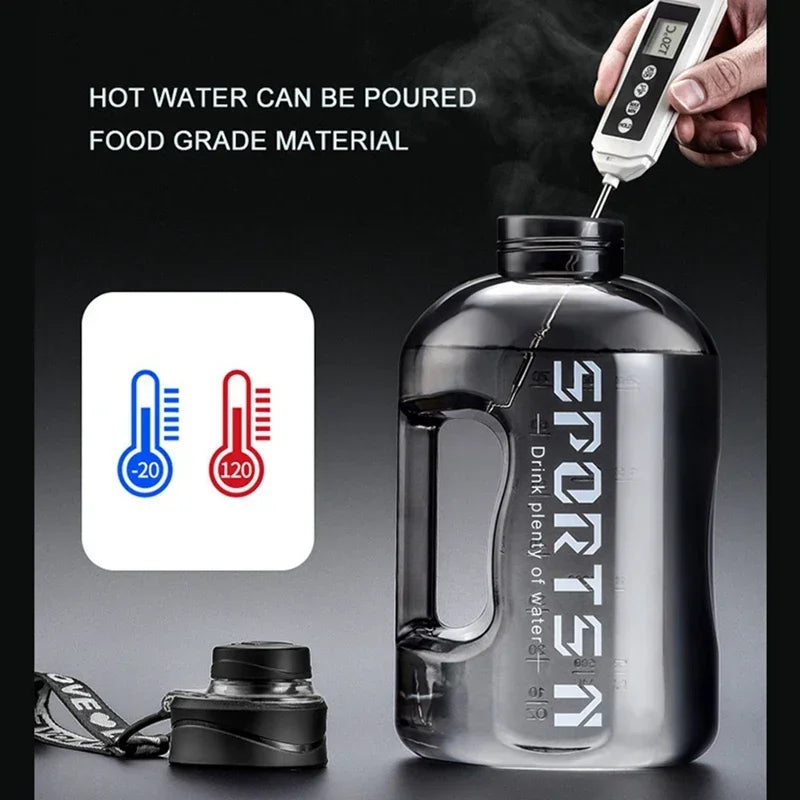 2.7L Sports Water Bottle Grey