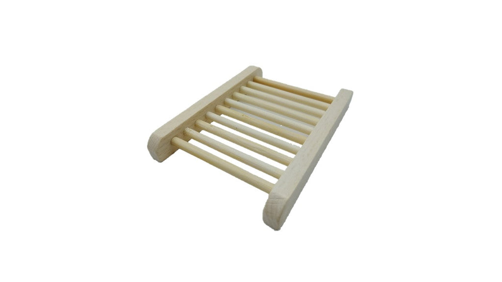Light bamboo soap dish tray with drainage slats