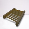 Bamboo slatted soap dish with raised corner grips