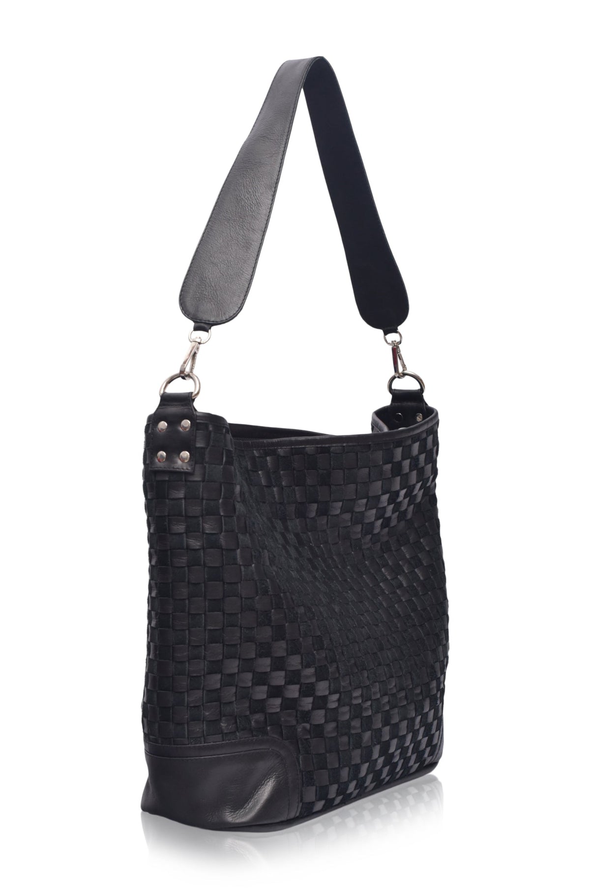Soho Lane Woven Leather Shoulder Bag - Leather bag at Dealshubindia