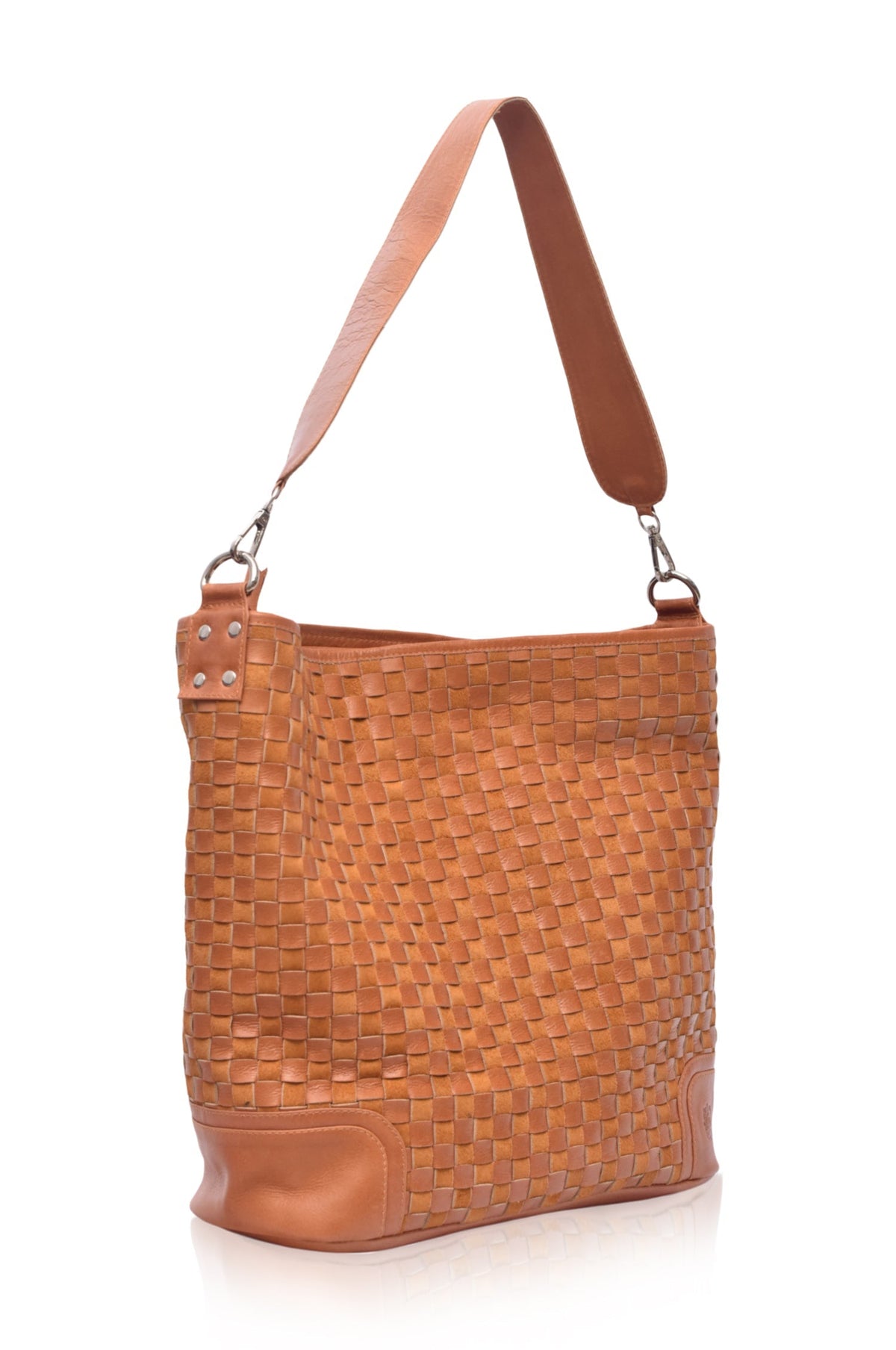 Soho Lane Woven Leather Shoulder Bag - Leather bag at Dealshubindia