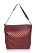 Soho Lane Woven Leather Shoulder Bag - Leather bag at Dealshubindia