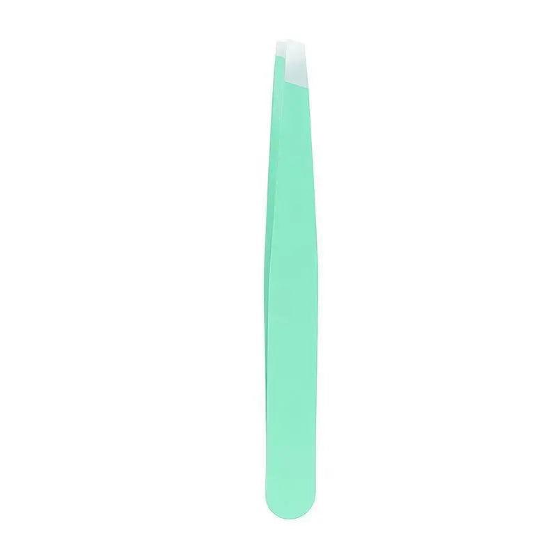 Stainless Steel Hair Eyebrow Tweezers Plucker Puller Beauty Slanted Nail Tip