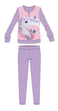 Unicorn winter cotton children's pajamas - interlock pajamas - with Unicorno inscription - light purple - 110