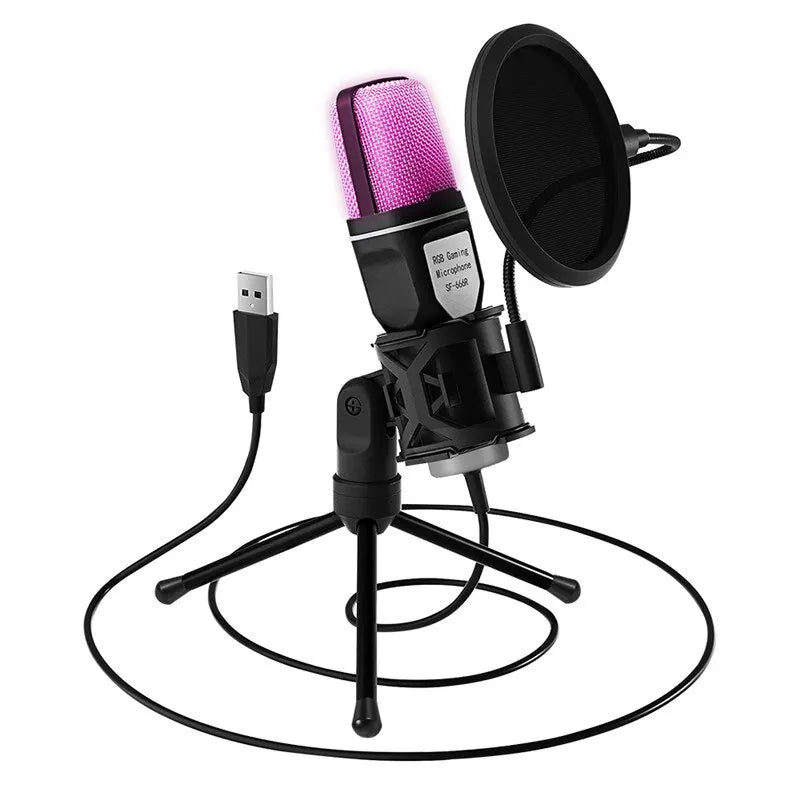 Usb Rgb Microphone Gaming Mic For Podcast & Streaming - Audiophile & Speakers > Audio Accessories at Dealshubindia