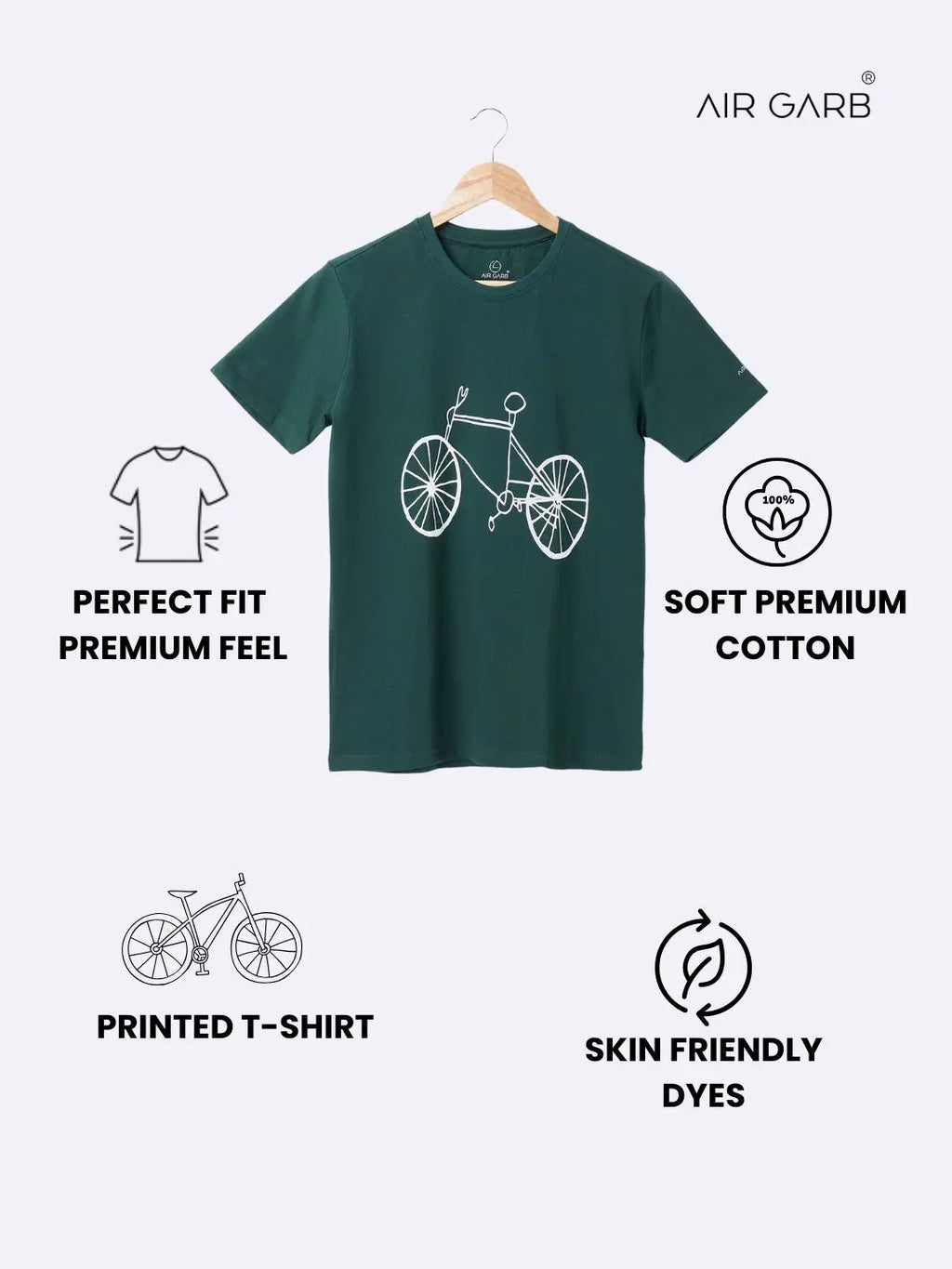 Cotton Printed T-shirt for Men and Women - Cycle