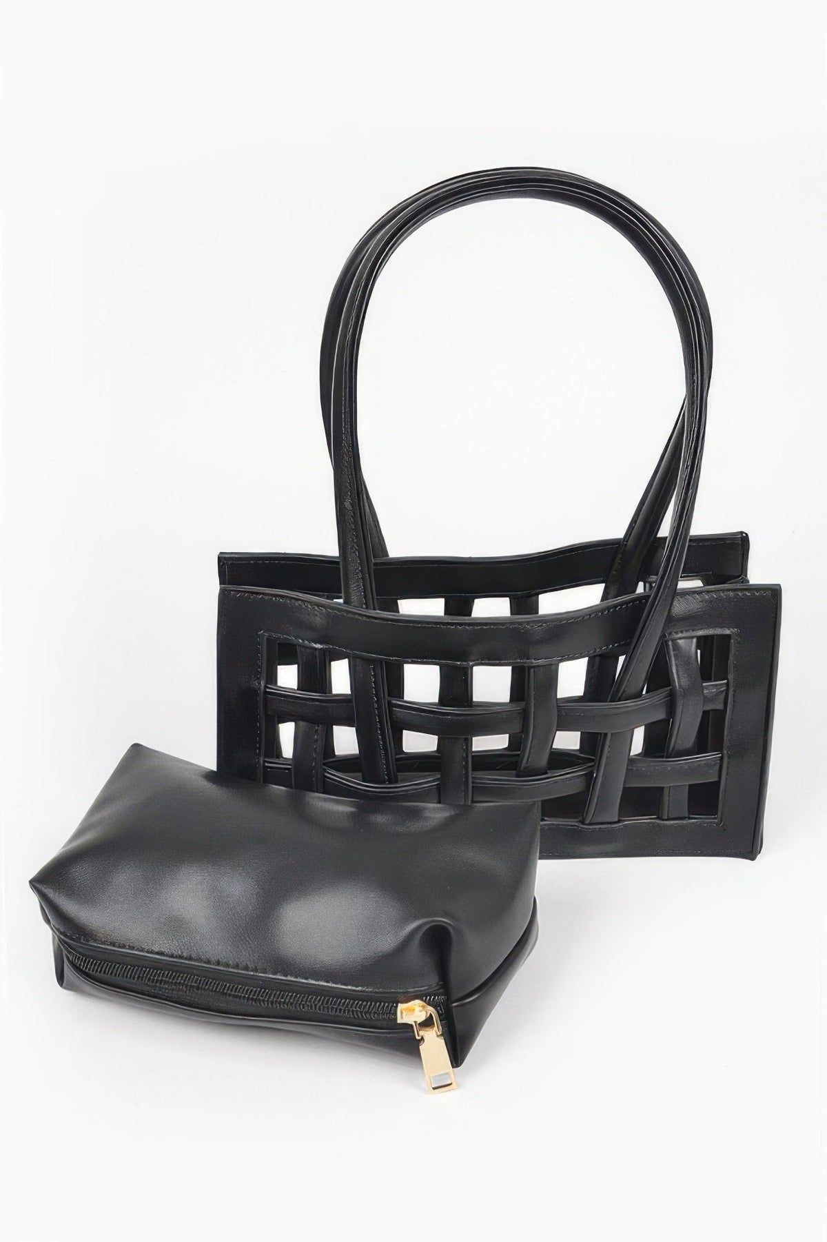 Woven Faux Leather Bag - n/a at Dealshubindia