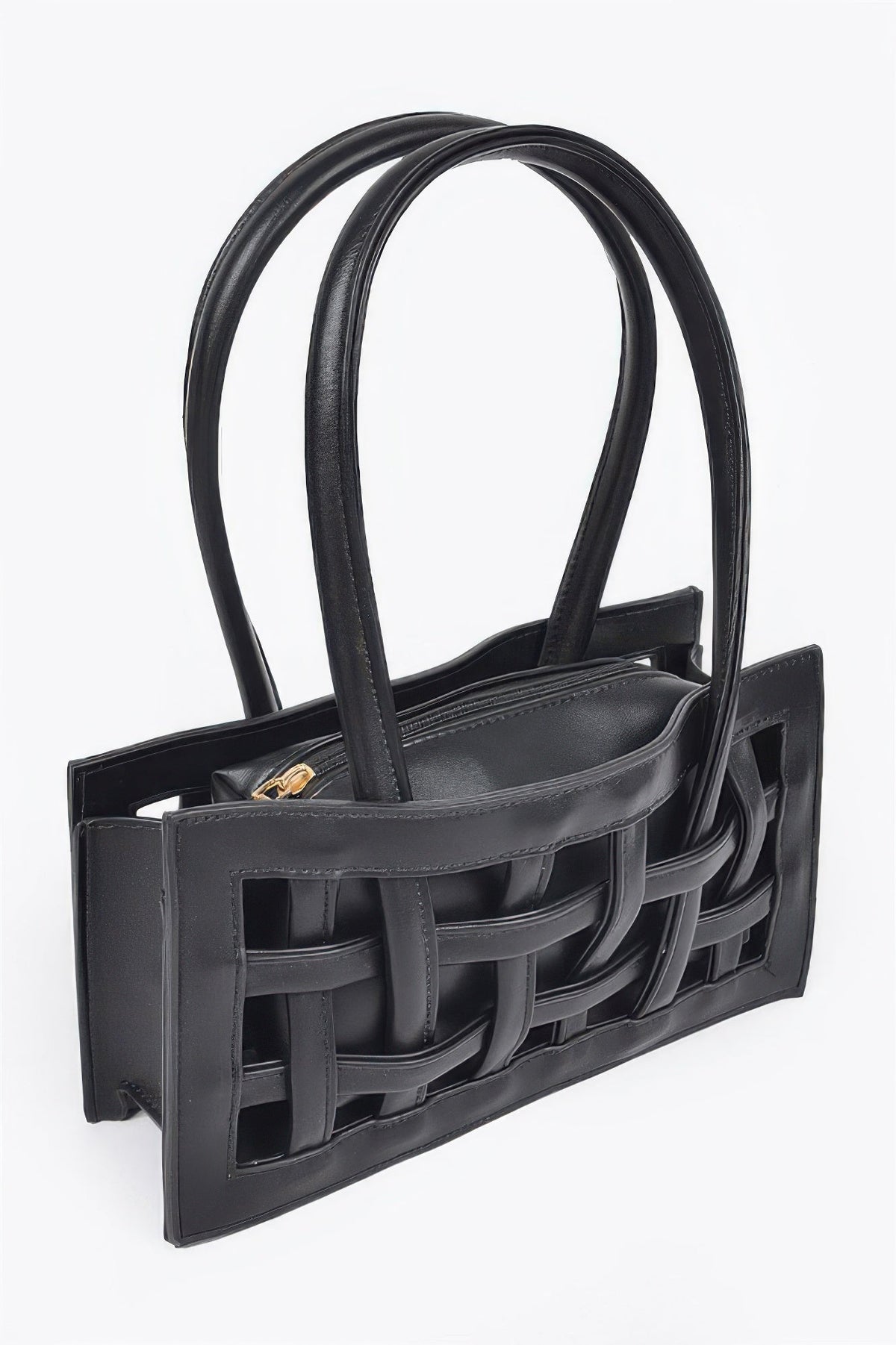 Woven Faux Leather Bag - n/a at Dealshubindia