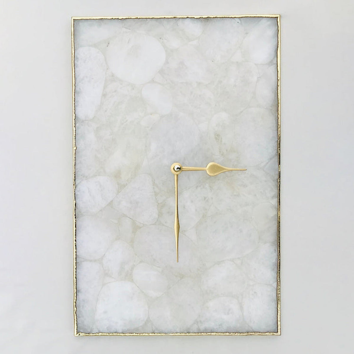 White Crystal Agate Large Wall Clock